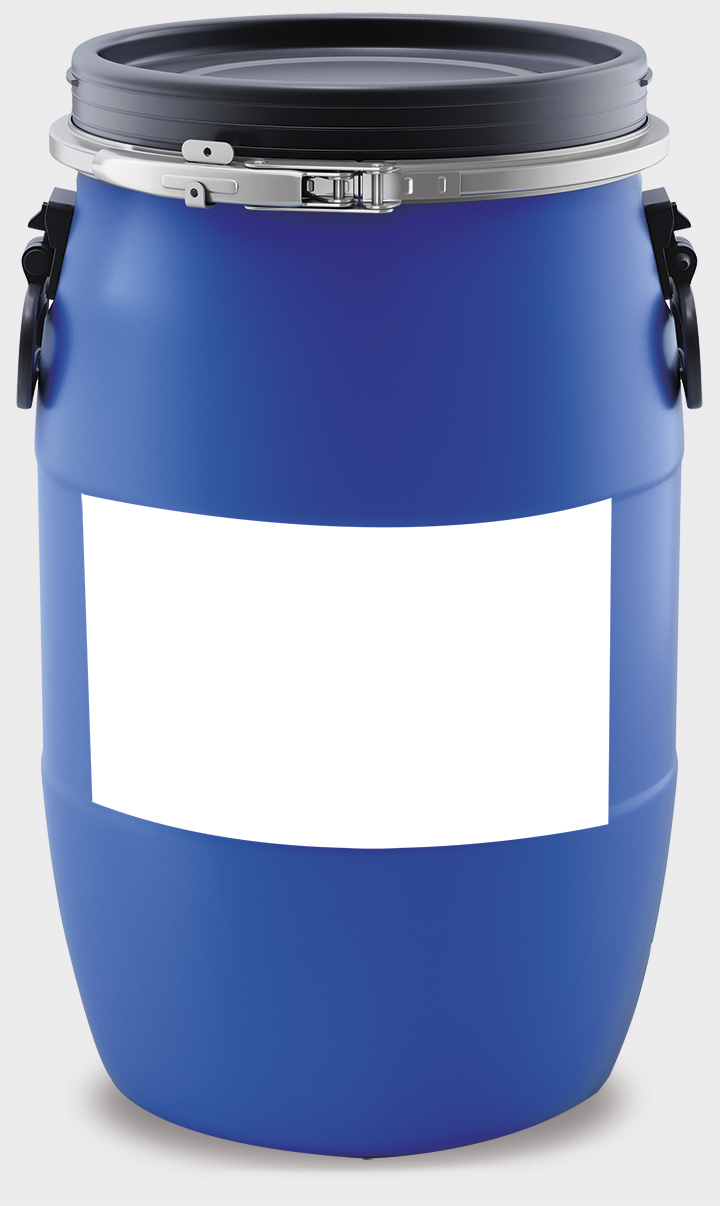 Blue plastic container